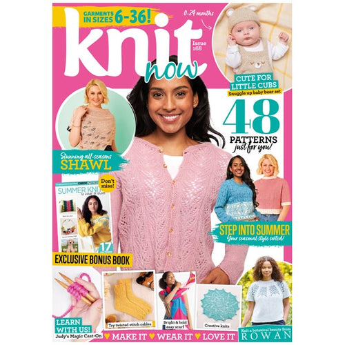 Knit Now Magazine #168 With Exclusive Summer Knits Pattern Book & Lucky Dip Knit Kit