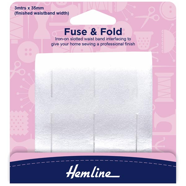 Hemline Fuse and Fold Waistband Lining 3m x 35mm