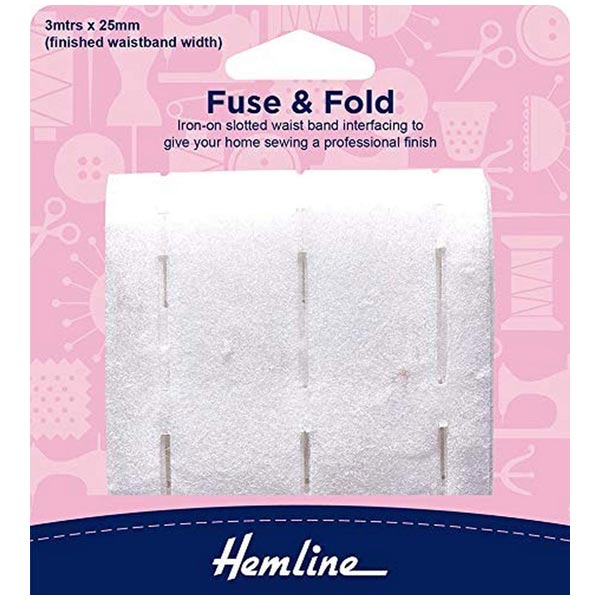 Hemline Fuse and Fold Waistband Lining 3m x 25mm