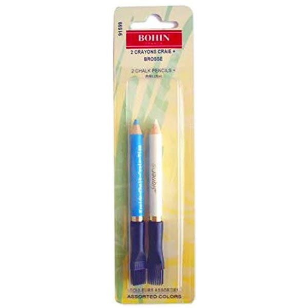 Bohin Dressmakers Chalk Pencils Small with Brush | Pack of 2