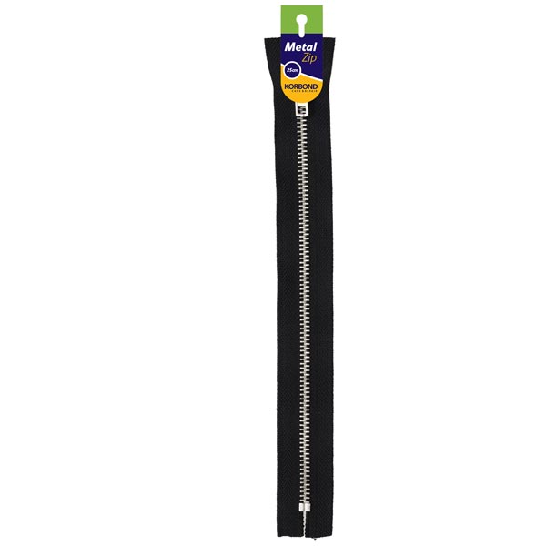 Korbond Metal Zip Black | 25cm