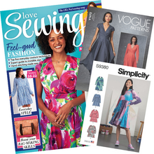 Love Sewing Magazine #141 With Vogue 1672 2-in-1 & Simplicity 9380 4-in-1 Dress Patterns