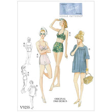 Vintage Vogue V9255 Sewing Pattern Misses' Lined Halter Bra & Shorts and Square Neck Cover-Up with Pockets