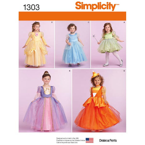 Simplicity 1303 Sewing Pattern Toddlers' and Child's Costumes