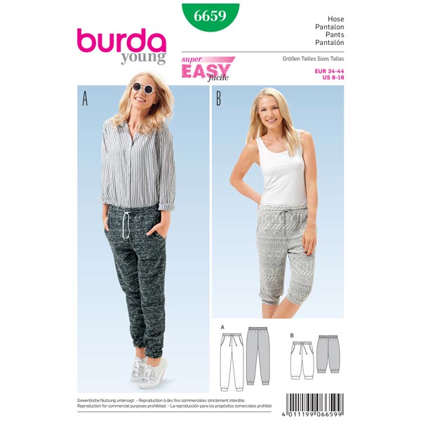 Burda B6659 Sewing Pattern Women's Trousers