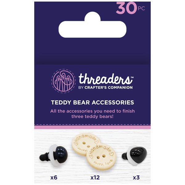 Threaders Teddy Bear Accessories Pack Set of 30 | Teddy Bear Template