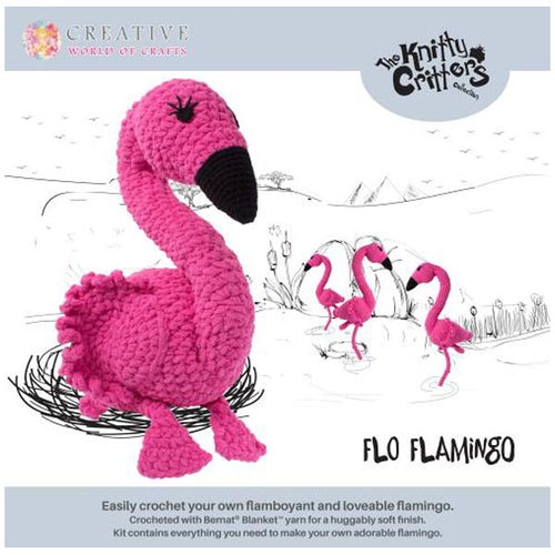 Knitty Critters Crochet Kit Flo the Flamingo