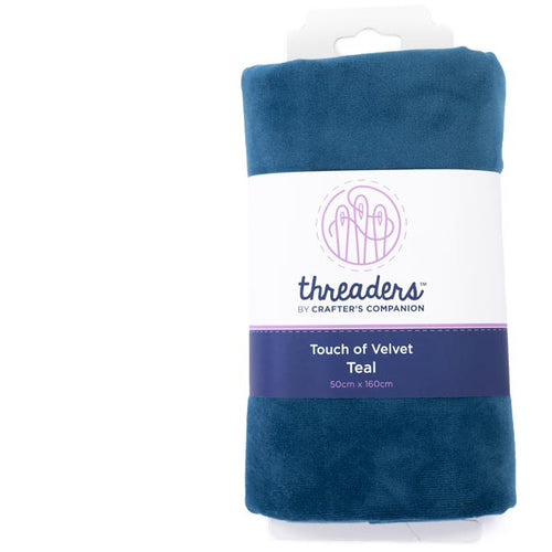 Threaders 50cm x 160cm Velvet Fabric Teal | Touch Of Velvet Collection