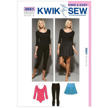 Kwik Sew K3661 Sewing Pattern Misses' Leotard, Leggings & Skirt