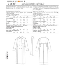 Vogue V1650 Sewing Pattern Guy Laroche Misses' Coat