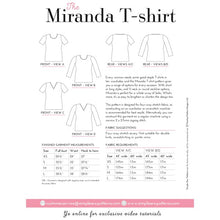 Simple Sew Miranda T-shirt Top Pattern
