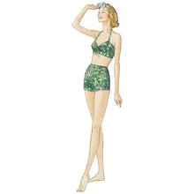 Vintage Vogue V9255 Sewing Pattern Misses' Lined Halter Bra & Shorts and Square Neck Cover-Up with Pockets