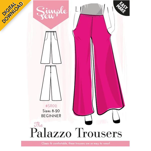 Digital Download | Simple Sew Palazzo Trousers/Pants with Pockets Pattern