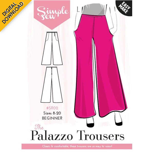Digital Download  Simple Sew Palazzo Trousers/Pants with Pockets Patt