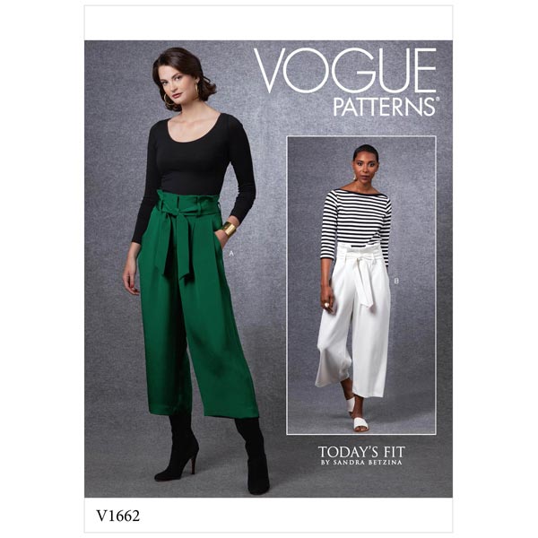 Vogue V1662 Sewing Pattern Misses' Pants & Belt, Sandra Betzina Today's Fit