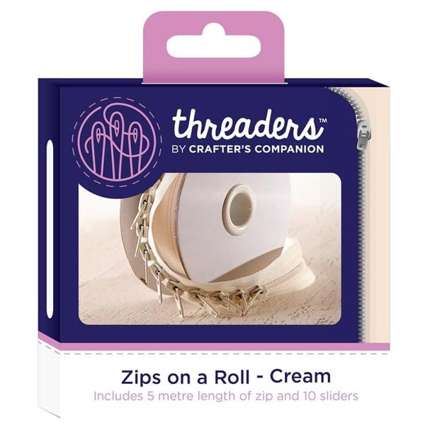 Threaders Zips On A Roll Cream 5m