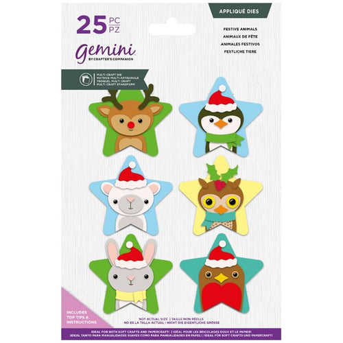 Gemini Appliqué Die Set Festive Animals | Set of 25