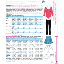 Kwik Sew K3661 Sewing Pattern Misses' Leotard, Leggings & Skirt
