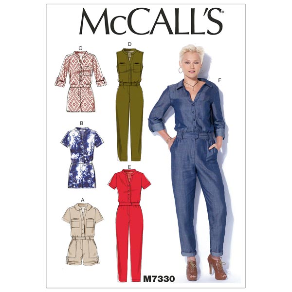 McCall's M7330 Sewing Pattern Misses' Button-Up Rompers and Jumpsuits