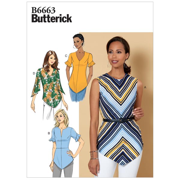 Butterick B6663 Sewing Pattern Misses' Tops