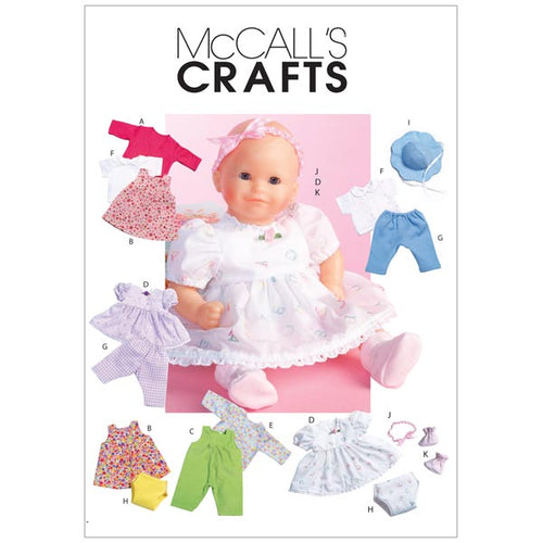 McCalls M4338 Sewing Pattern - Baby Doll Clothes One Size