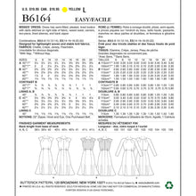 Butterick B6164 Sewing Pattern Misses' Dress