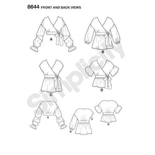 Simplicity 8644 Sewing Pattern Misses' Wrap Tops