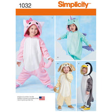Simplicity 1032 Sewing Pattern Toddlers' Animal Costumes