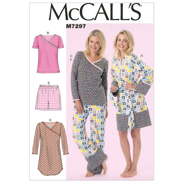 McCall's M7297 Sewing Pattern Misses' & Women's Robe, Belt, Top, Dress, Shorts & Pants