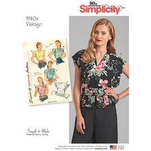 Simplicity Pattern 8593 Misses' Vintage Poncho Blouses