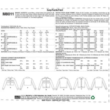 McCall's M8011 Sewing Pattern Misses' Jackets