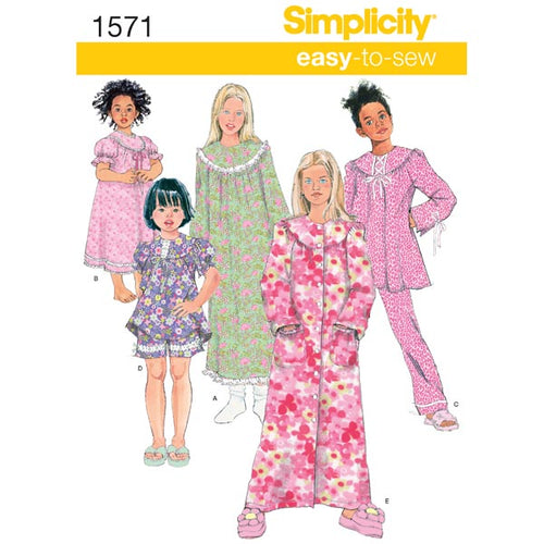 Simplicity 1571 Sewing Pattern Child's and Girl's Loungewear Separates