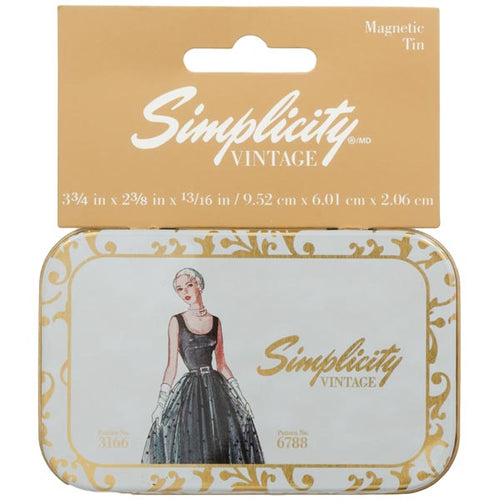 Simplicity Vintage Magnetic Notions Tin Patterned