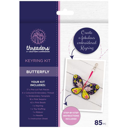 Threaders Felt Keyring Kit Butterfly | Set of 85