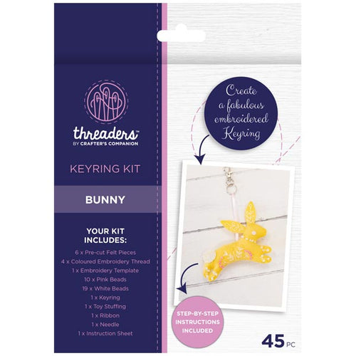 Threaders Felt Keyring Kit Bunny | Set of 45