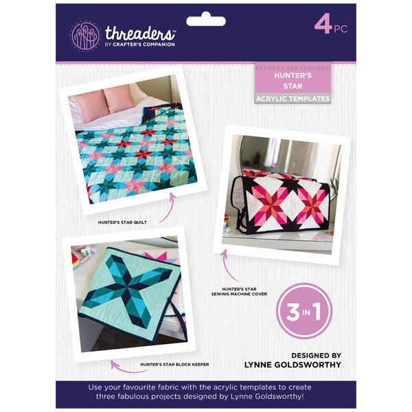 Threaders Acrylic Quilting Templates Hunter’s Star by Lynne Goldsworthy | Set of 4