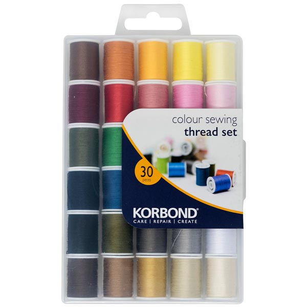 Korbond Colour Sewing Thread Set | Pack of 30